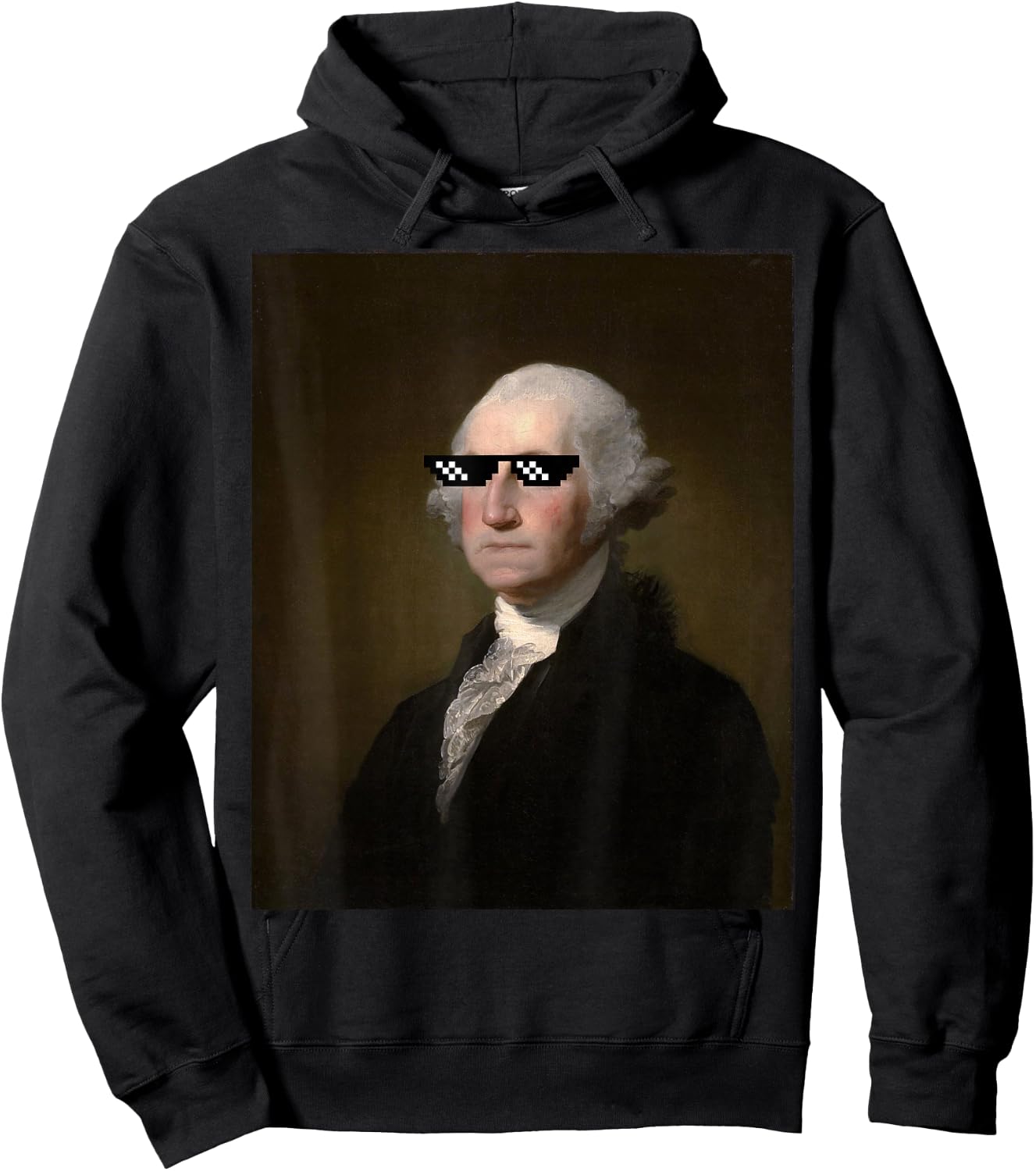 George Washington Funny Sunglasses American History T Shirt Hoodie - Hoodie | Black