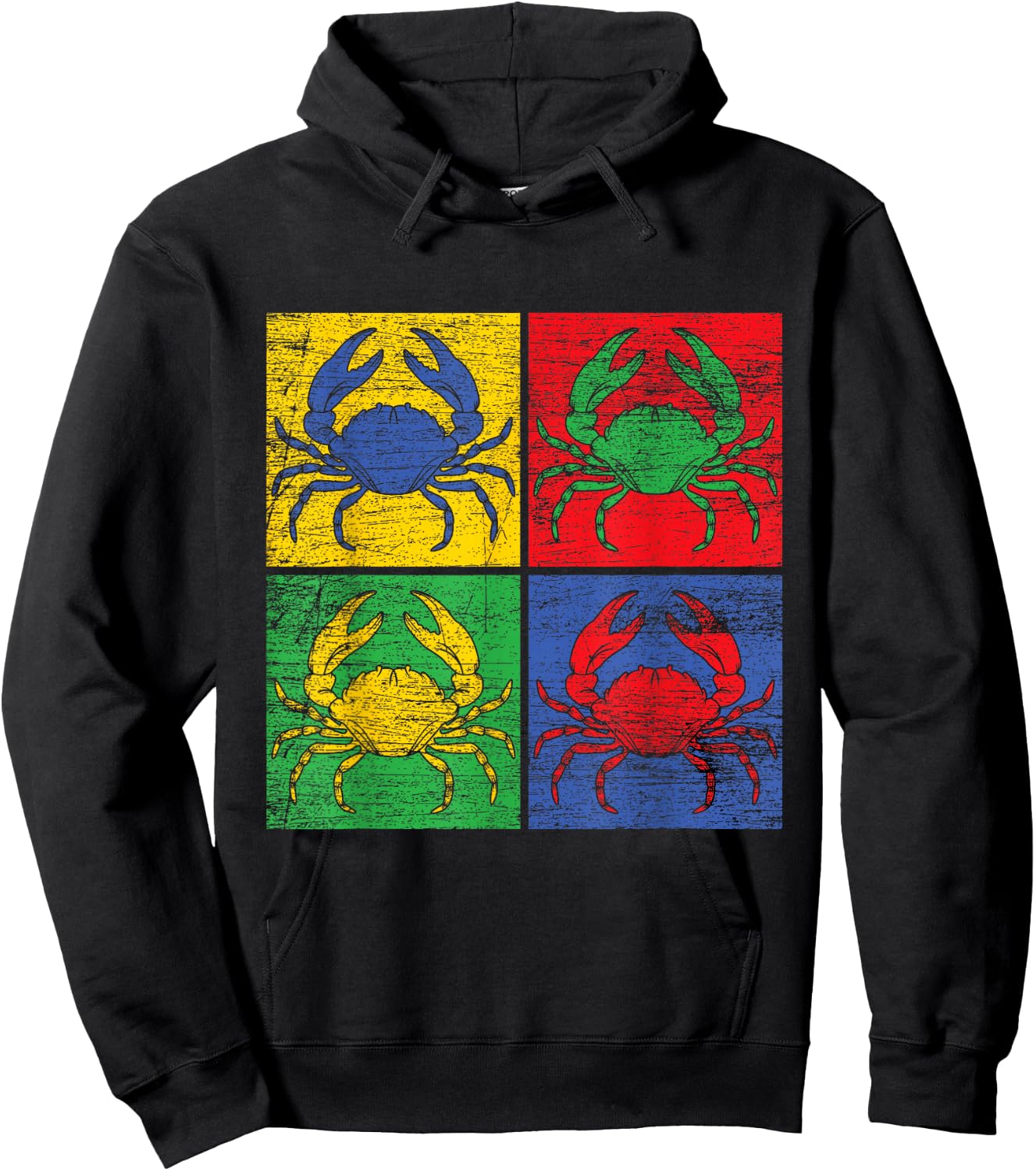 Crab Pop-Art Shirt Vintage Hoodie - Hoodie | Black