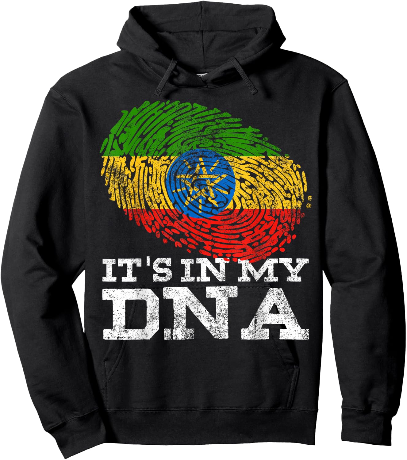 It's in My DNA Ethiopian Gifts Horn of Africa Ethiopia Flag Hoodie - Hoodie | Black
