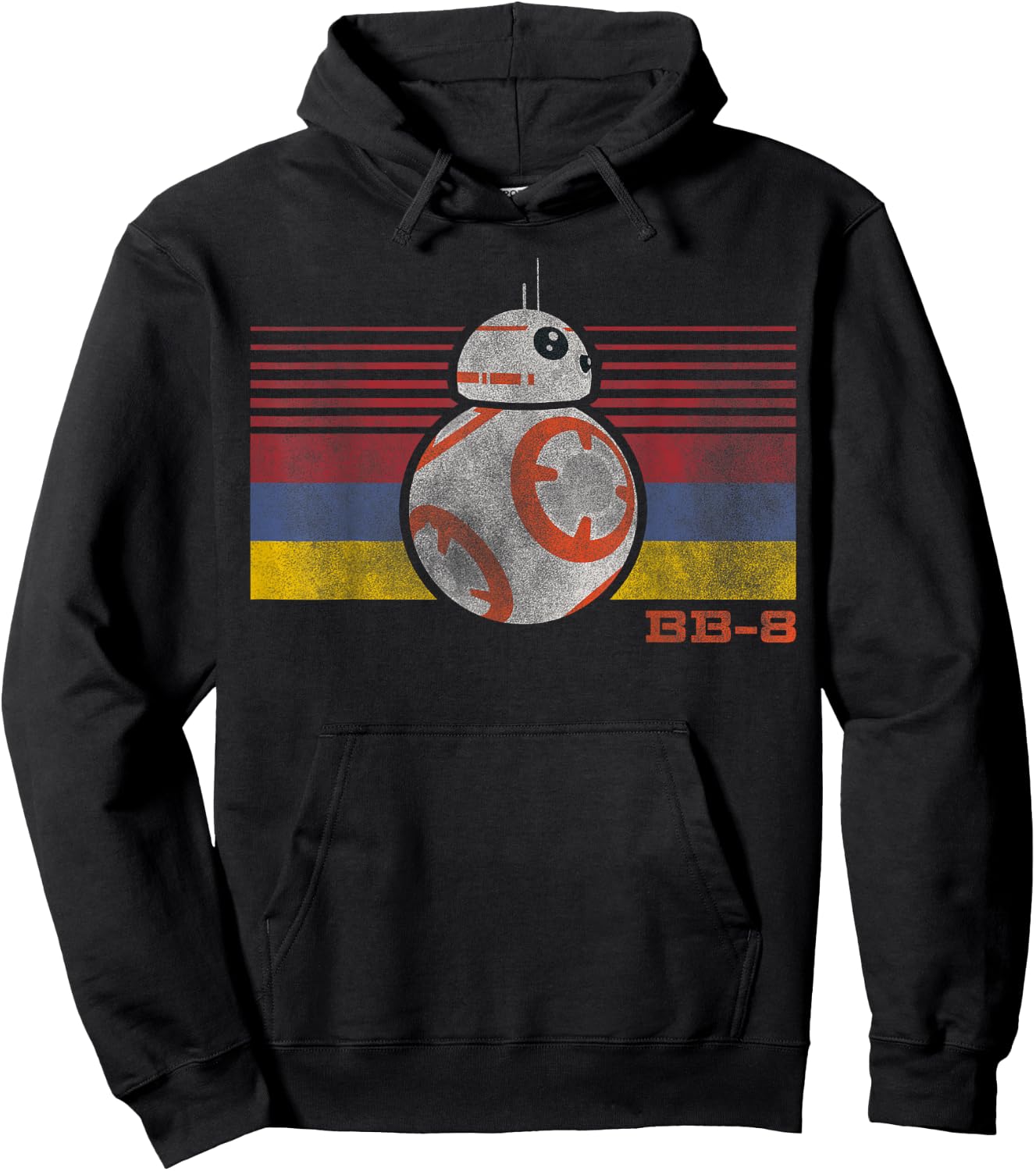 Star Wars BB-8 Retro Stripes Episode 7 Graphic Hoodie - Hoodie | Black