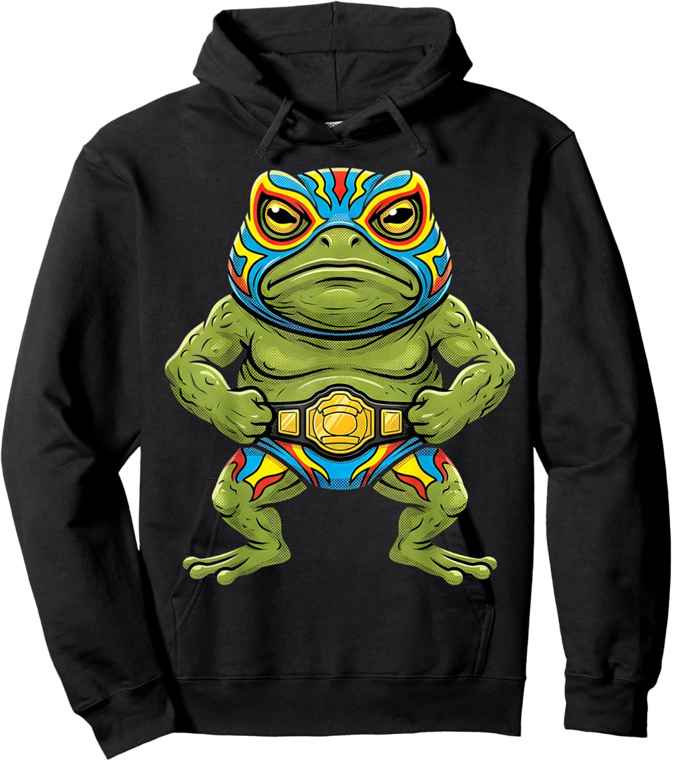 Lucha Libre Frog Mexican Wrestling mask for Kids Men Women Hoodie - Hoodie | Black