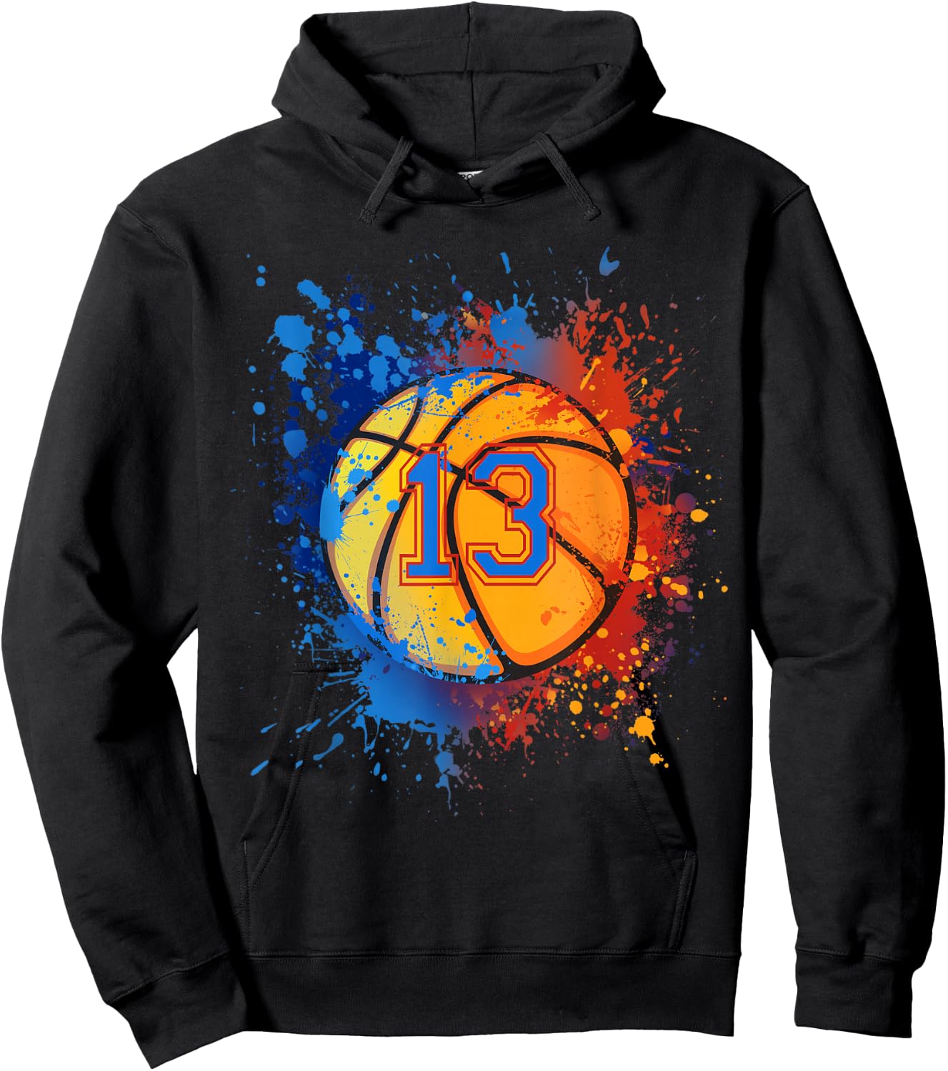 13 Years Old 13th Birthday Basketball Gift Boys Party Hoodie - Hoodie | Black