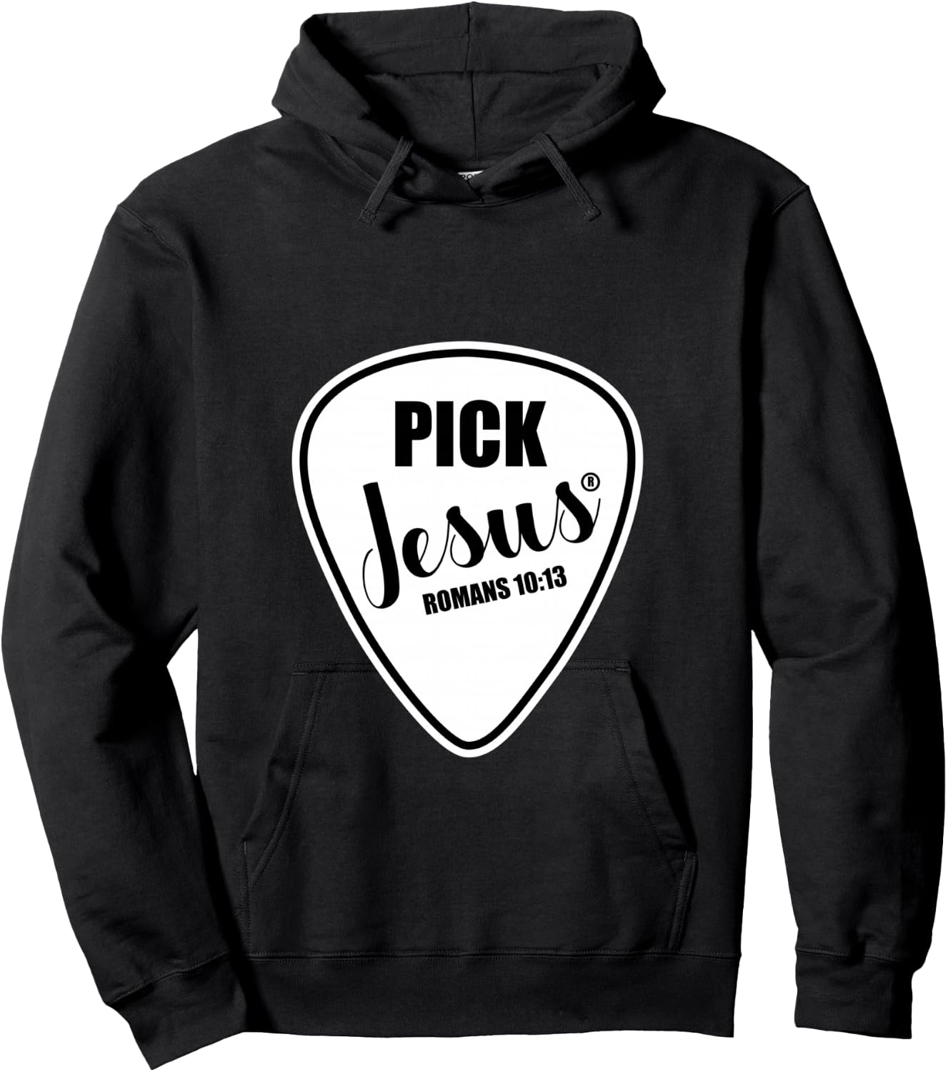 Pick Jesus Shirt Funny Christian Music Guitar Pick Hoodie - Hoodie | Black