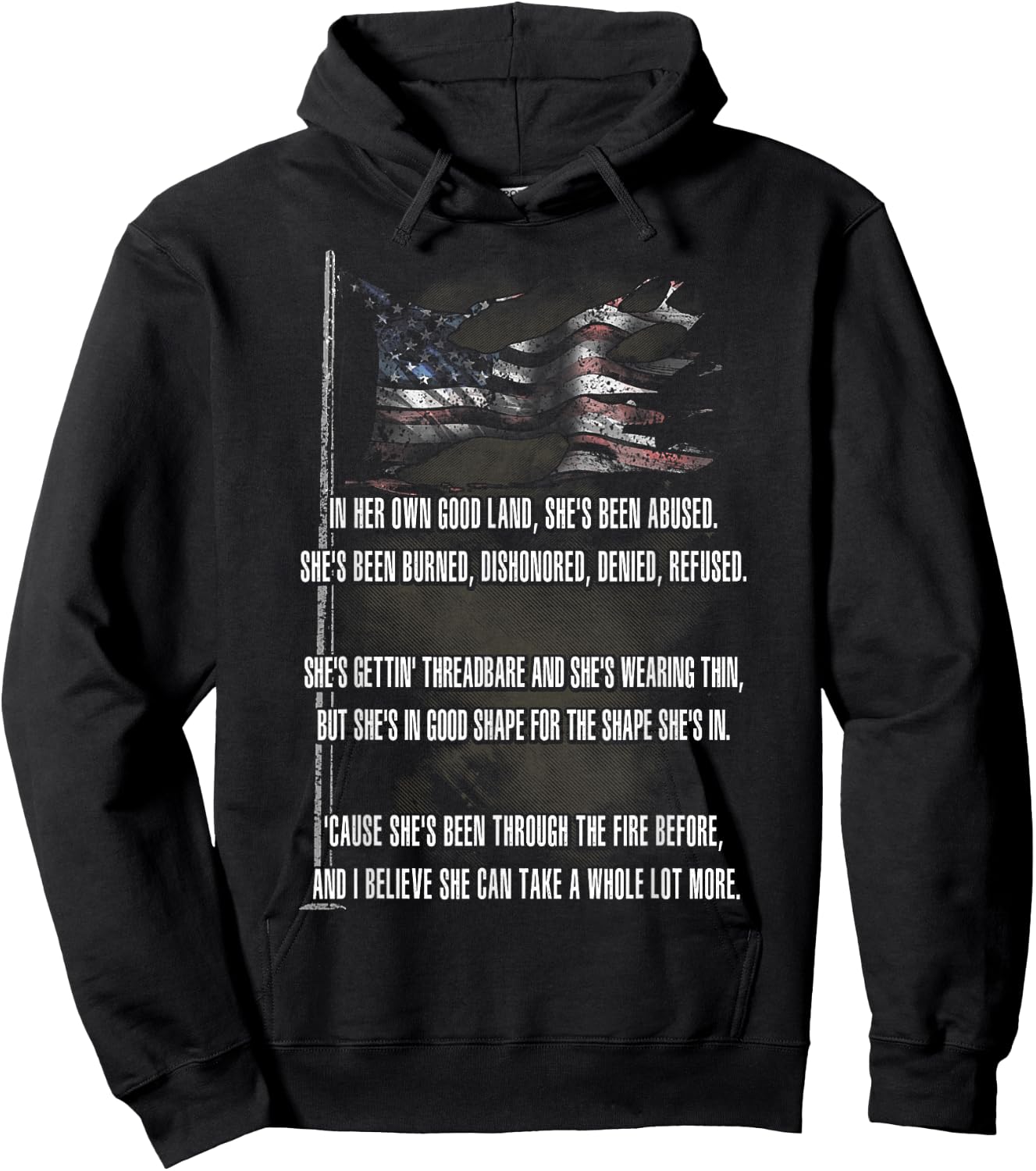 Ragged Old Flag Hoodie - Hoodie | Black