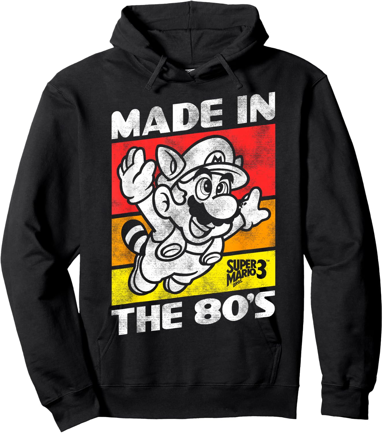Nintendo Super Mario 3 Made in The 80's Retro Hoodie - Hoodie | Black