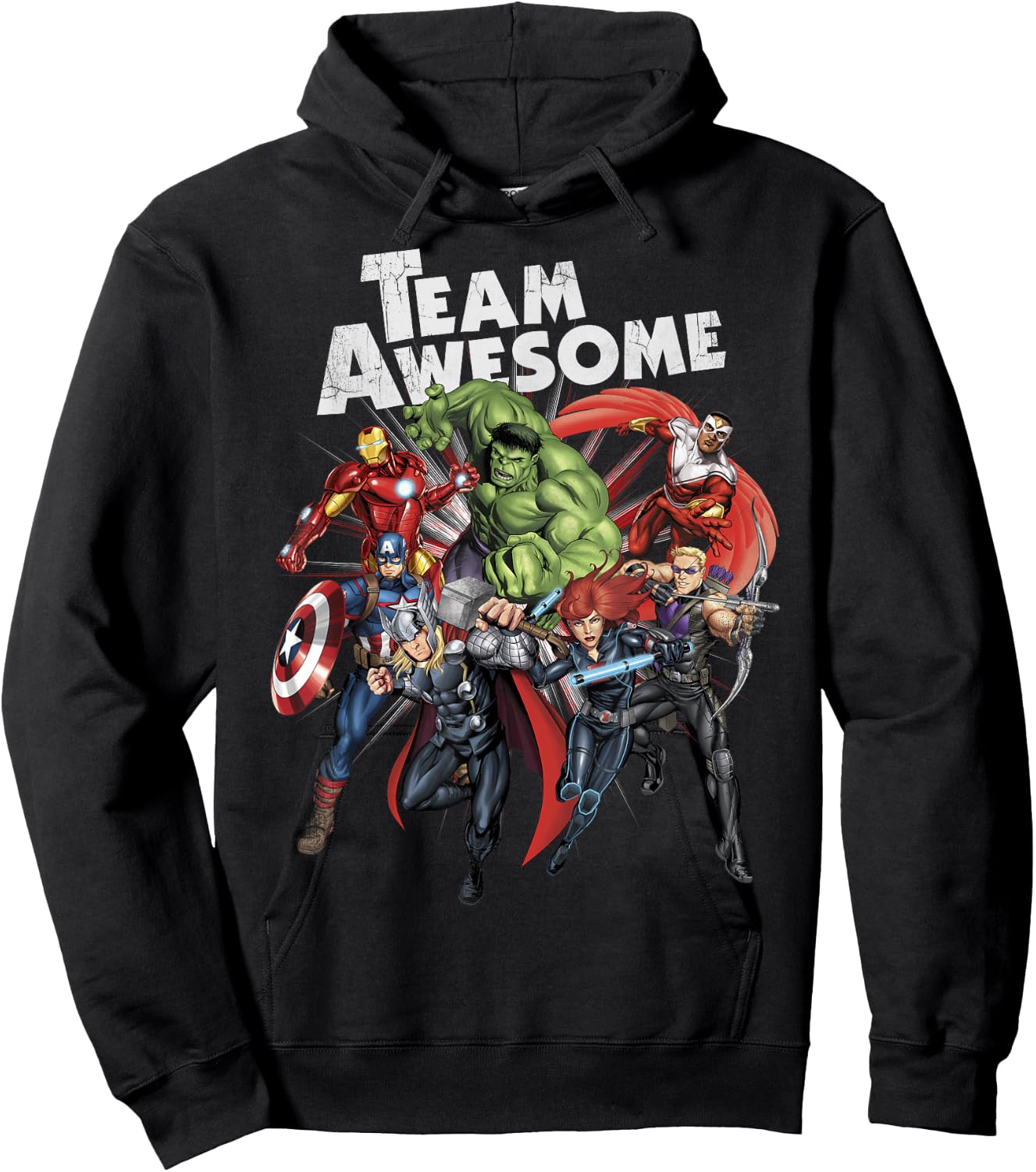 Avengers Assemble Team Awesome Group Huddle Hoodie - Hoodie | Black