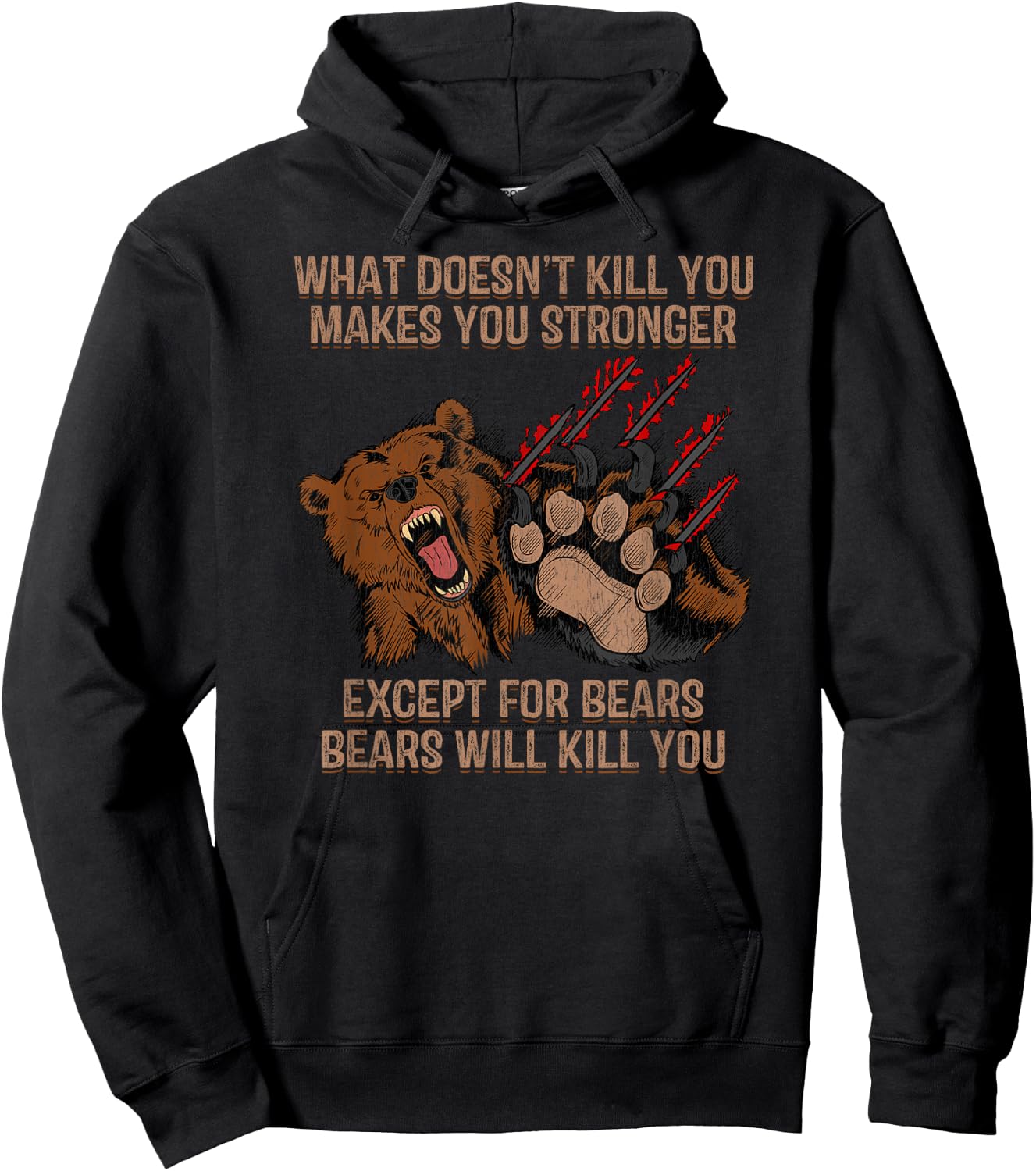 Bears Will Kill You Shirt Funny Bear Hunting Gift Hoodie - Hoodie | Black