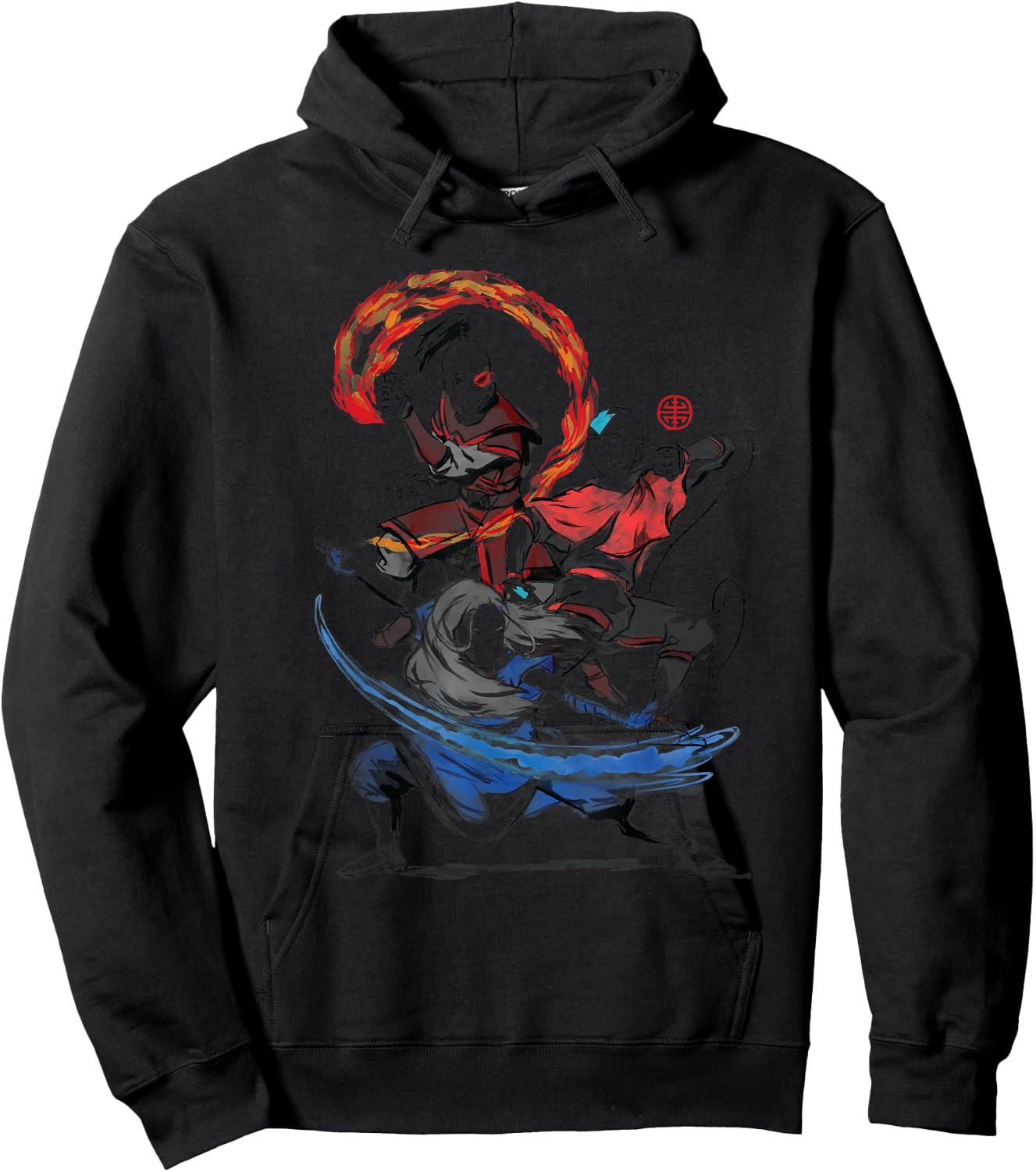 The Last Airbender Air Water and Fire Signs Hoodie - Hoodie | Black