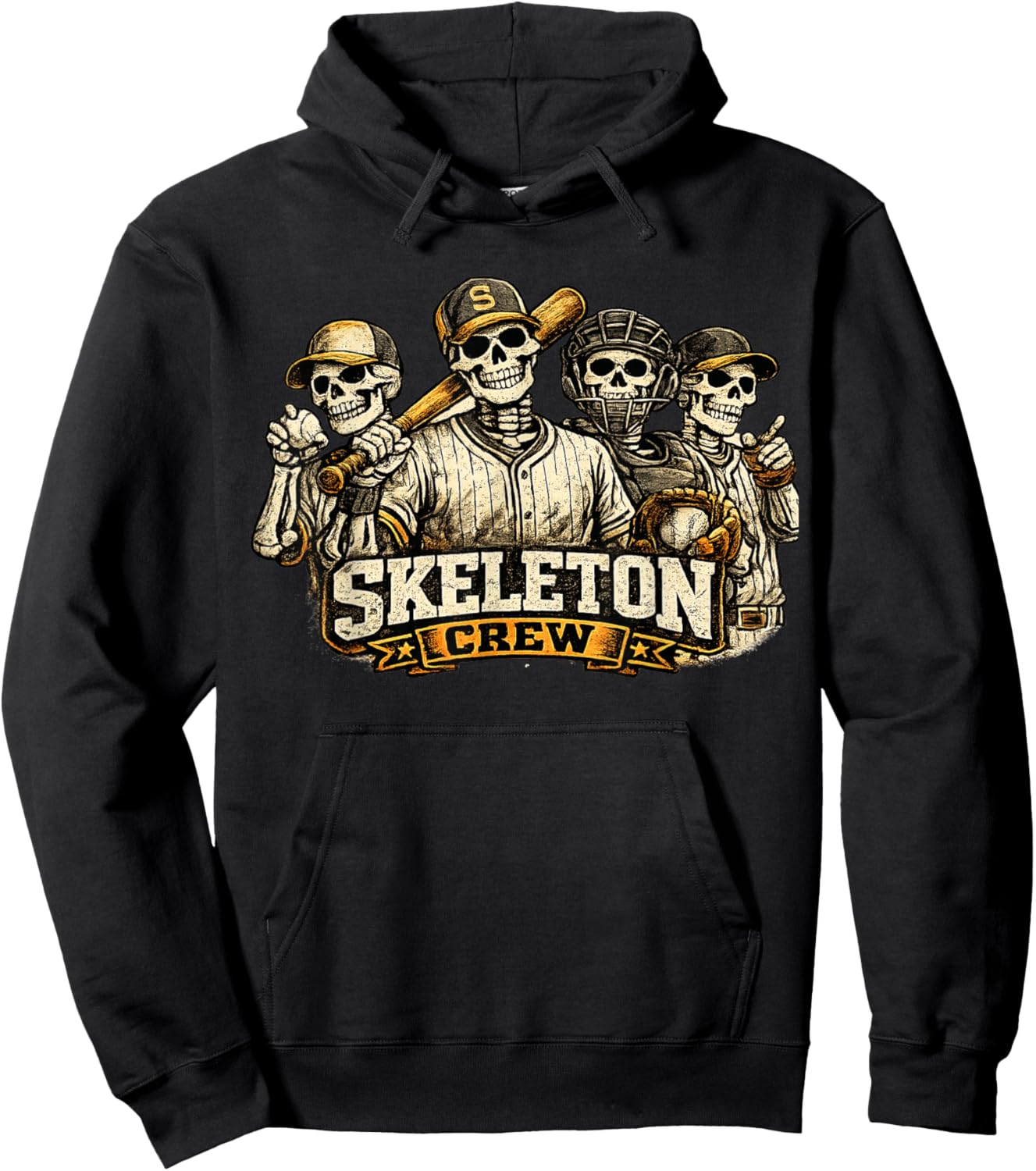 Skeleton Crew Baseball Halloween Hoodie - Hoodie | Black