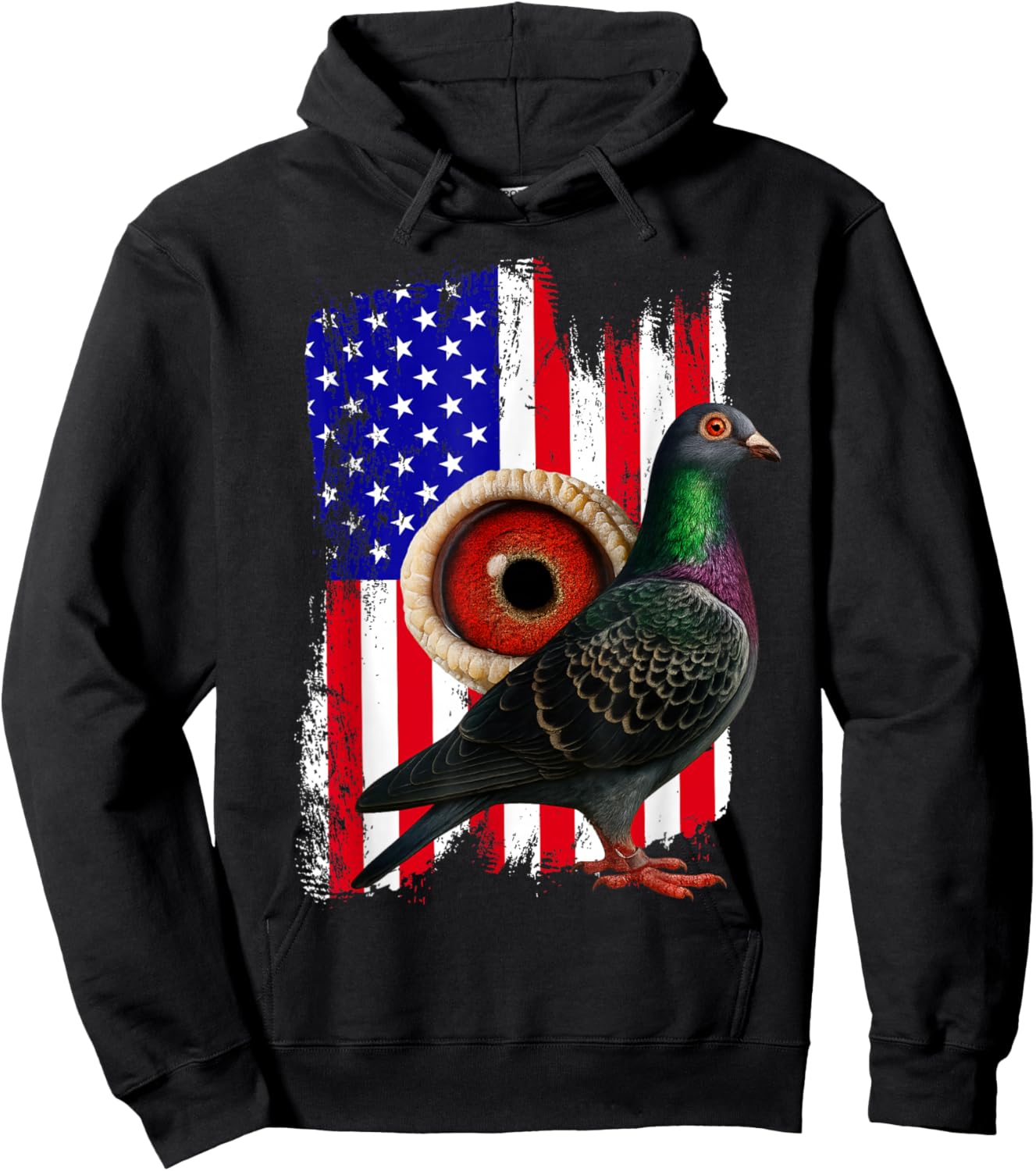 Vintage Pigeon Racing Pigeons Bird Father's Day 4th July Hoodie - Hoodie | Black