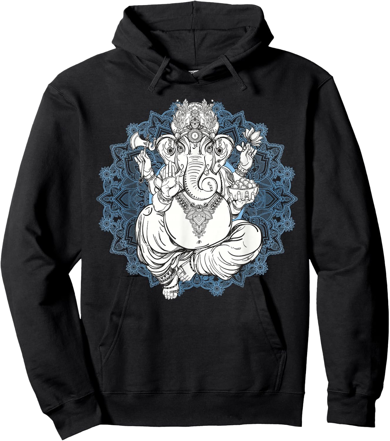 Hindu Elephant God Ganesha - Oriental India Henna Hoodie - Hoodie | Black