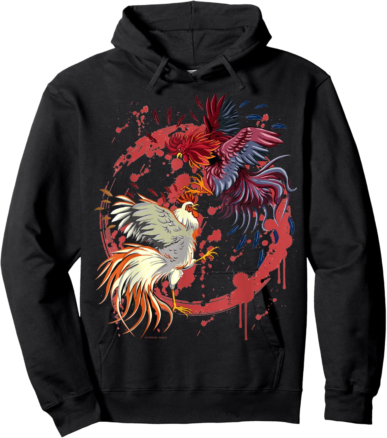 Rooster Cock Fight Chicken Novelty Farmer's Gift Hoodie - Hoodie | Black