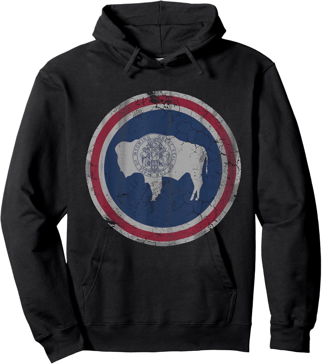 Wyoming Flag Retro Fade Boys Girls Toddler Family Hoodie - Hoodie | Black
