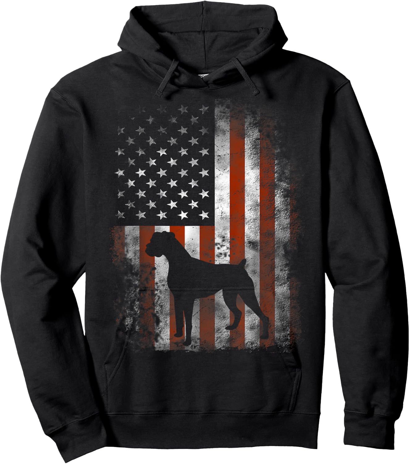 Boxer American Flag Shirt USA 4th of July Dog Gifts Hoodie - Hoodie | Black