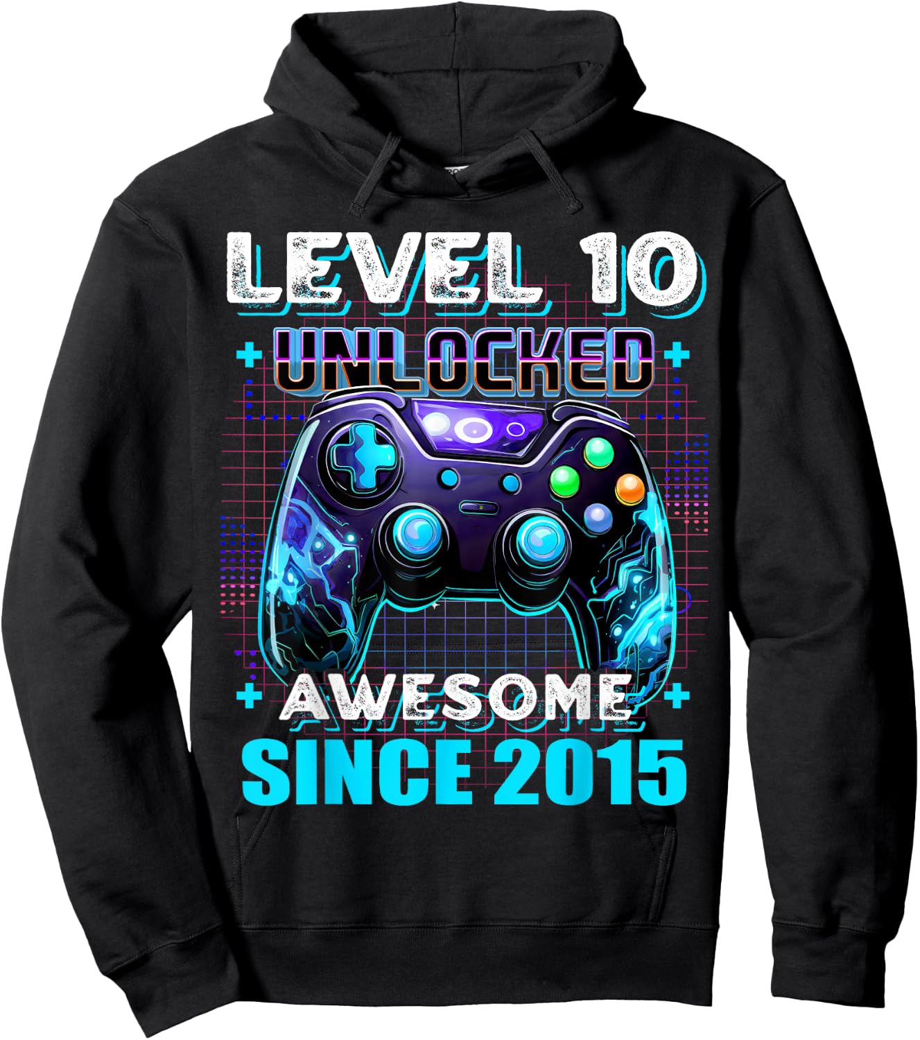10th Birthday Boy Level 10 Gamer 10 Year Video Game Party Hoodie - Hoodie | Black