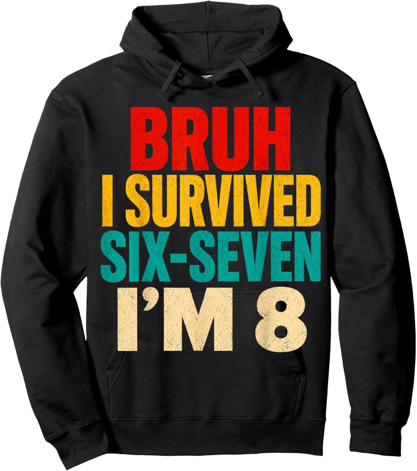 8th Birthday I Survived 6 7 Now I’m 8 Girls Boys Birthday Hoodie - Hoodie | Black