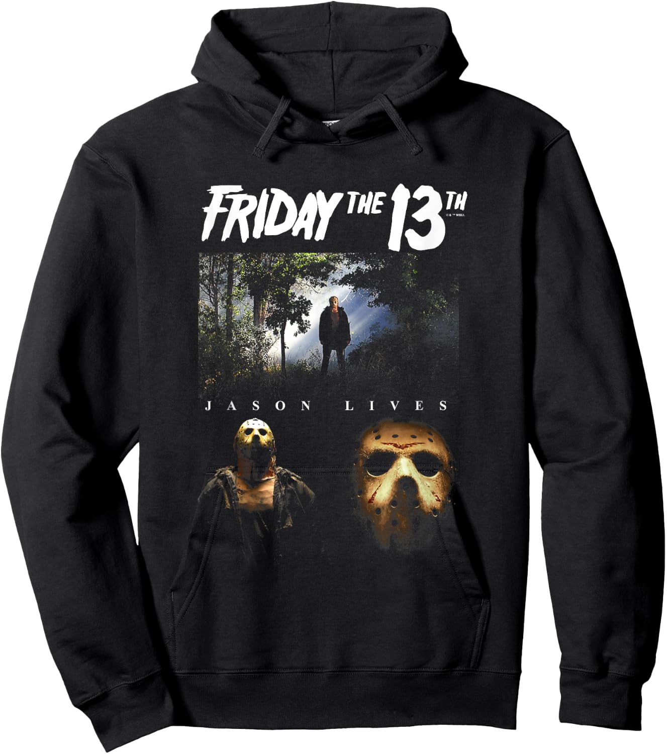 Friday The 13th Iconic Jason Voorhees Lives Big Chest Poster Hoodie - Hoodie | Black