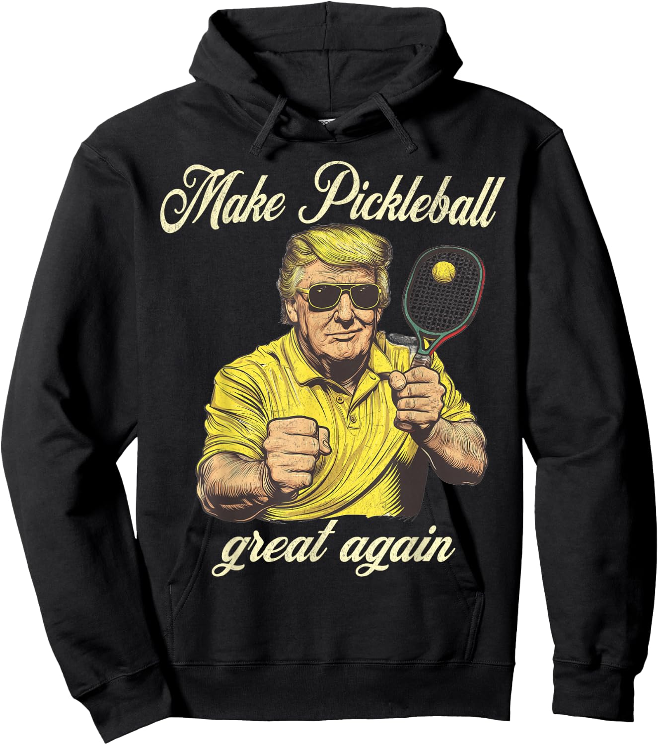 Funny Pickleball Lovers Graphics Pickle Ball Men Women Hoodie - Hoodie | Black