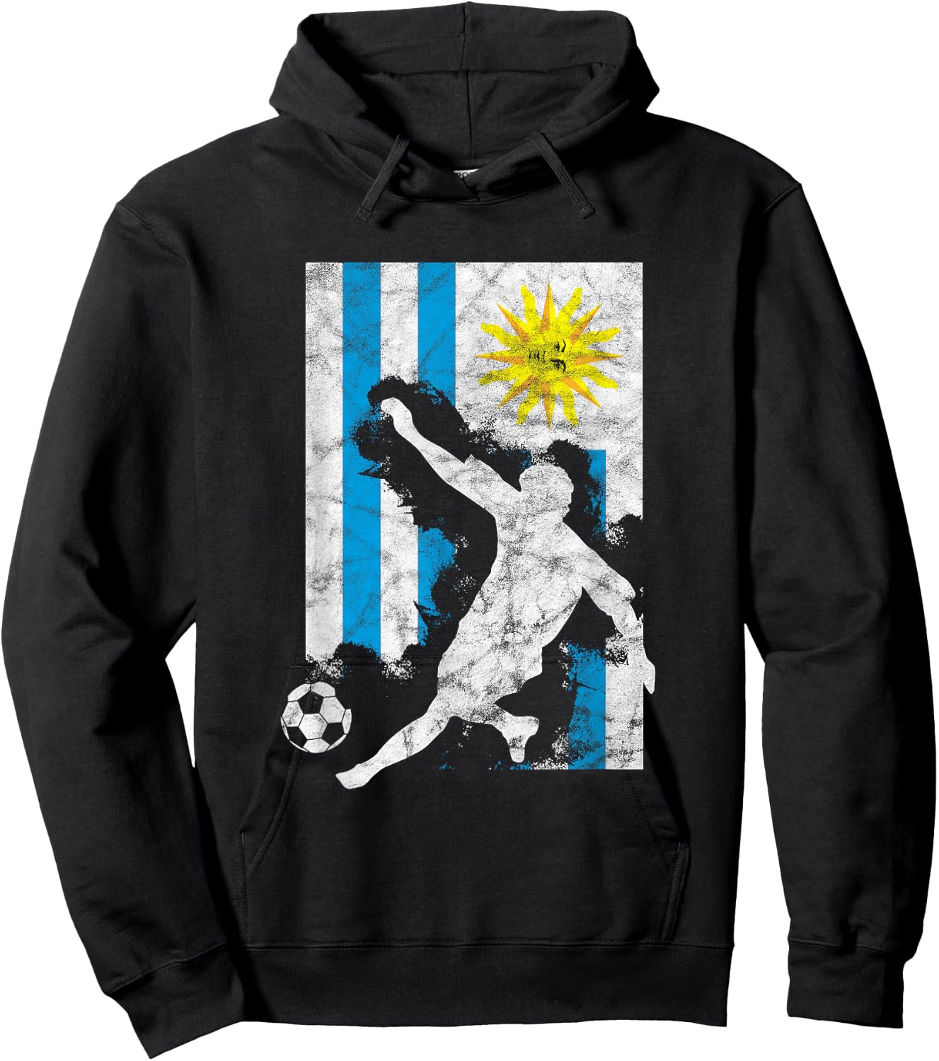 Uruguay Flag Soccer Player Team Hoodie - Hoodie | Black