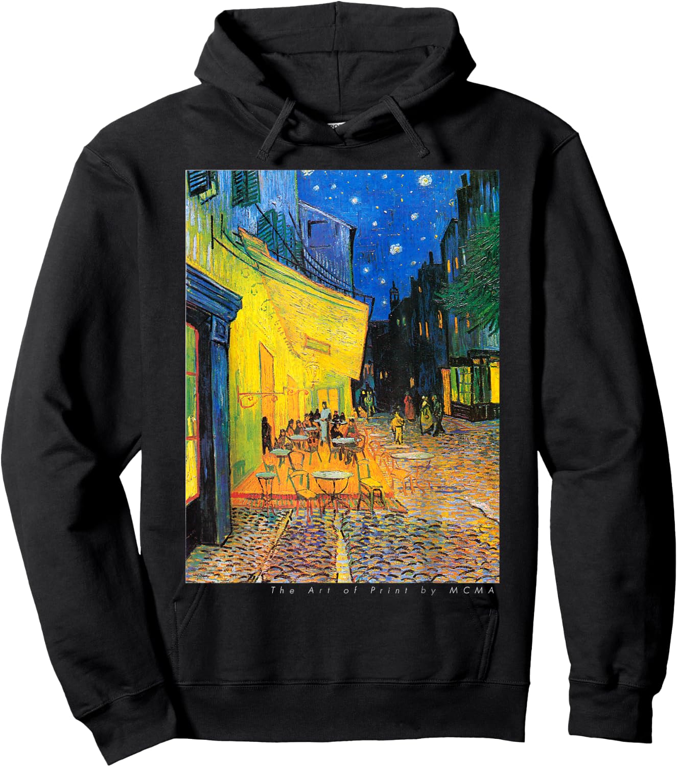 Cafe Terrace at Night, Van Gogh, Art Print Hoodie - Hoodie | Black