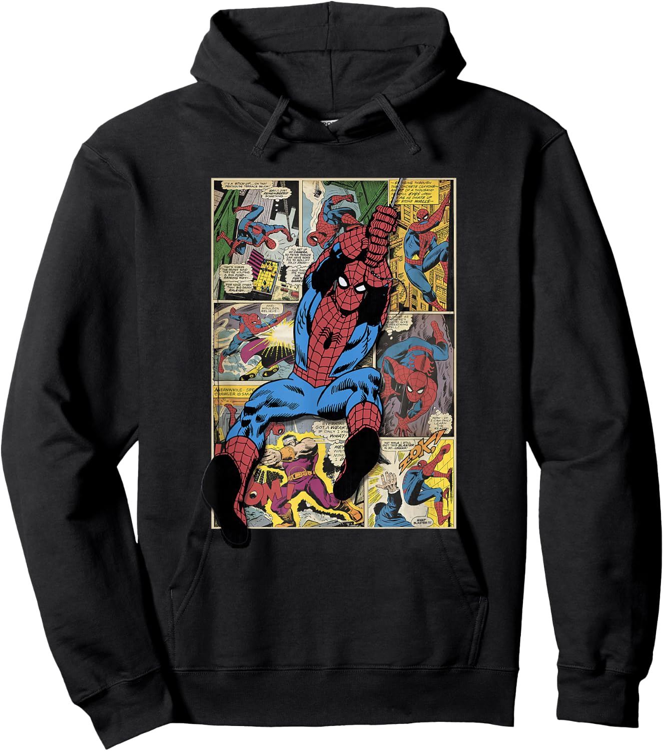 Marvel Retro Classic Spider-Man Vintage Night Crawler Comic Hoodie - Hoodie | Black