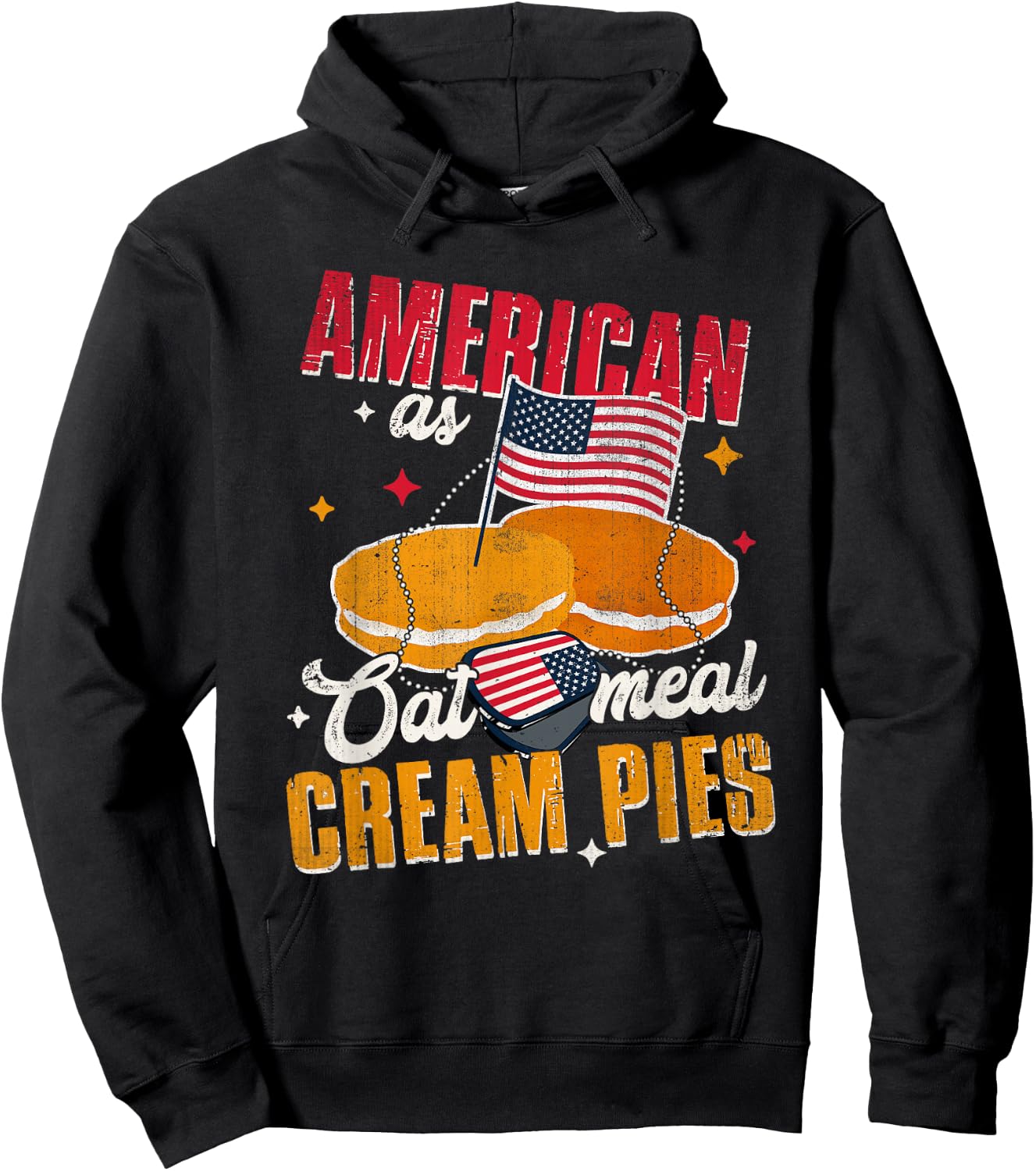 American As Oatmeal Cream Pies Cake Lover Dessert Hoodie - Hoodie | Black