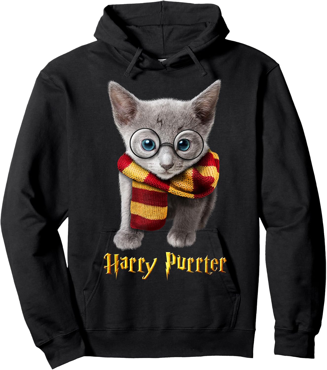 Harry Purrter - Cute & funny Cat for halloween kitten Men Women Kids Hoodie - Hoodie | Black
