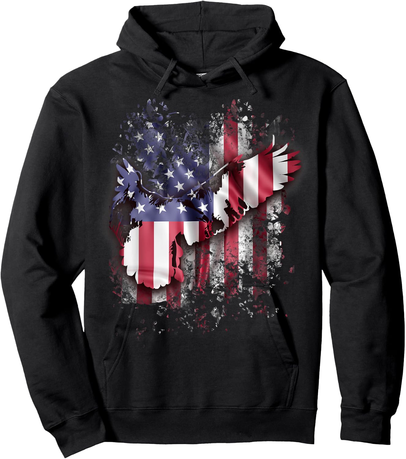 Eagle And American Flag Gorgeous Vintage 4th July Hoodie - Hoodie | Black