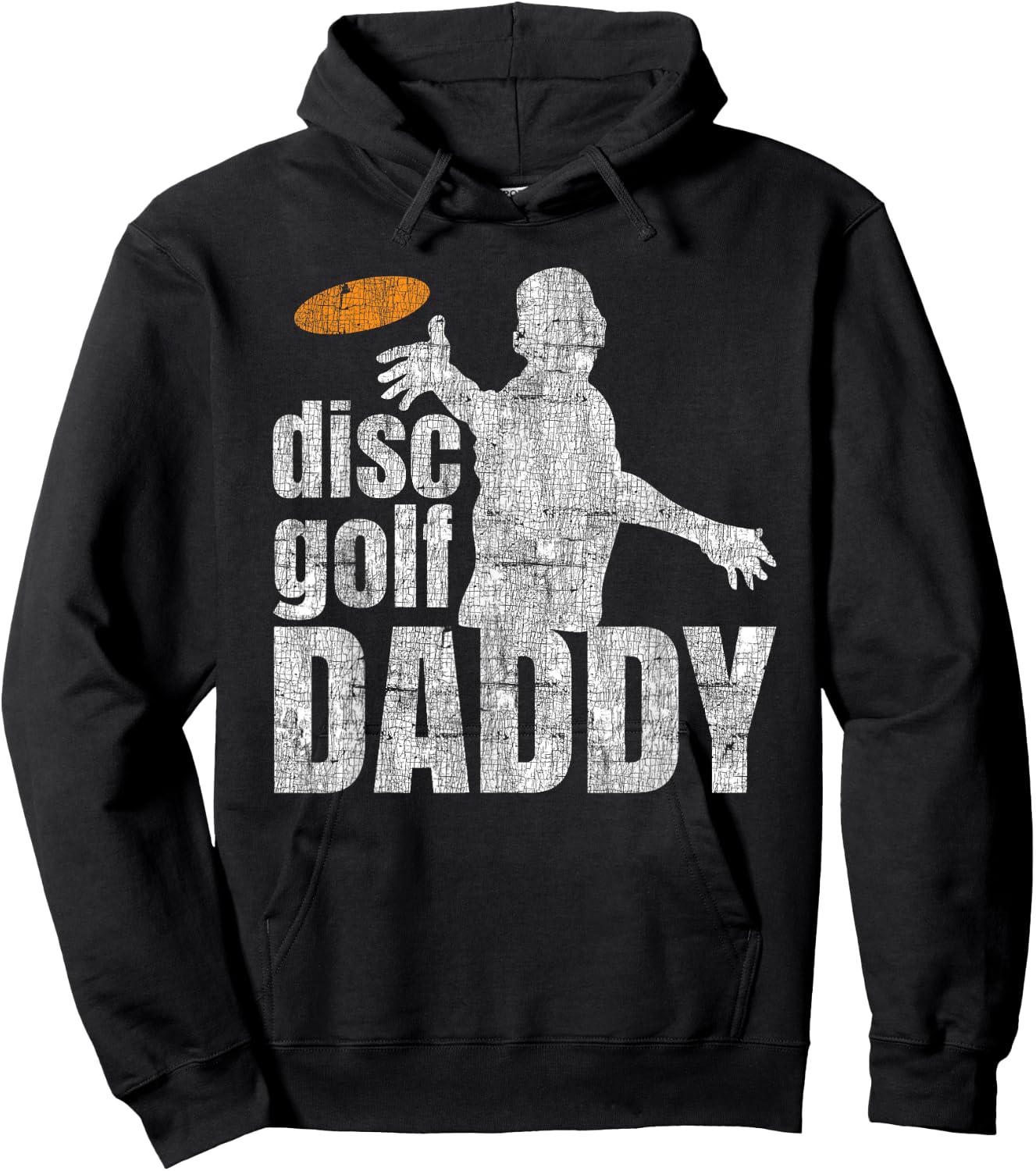Retro Vintage Daddy Disc Golf Gift Frisbee Frolf Dad Hoodie - Hoodie | Black