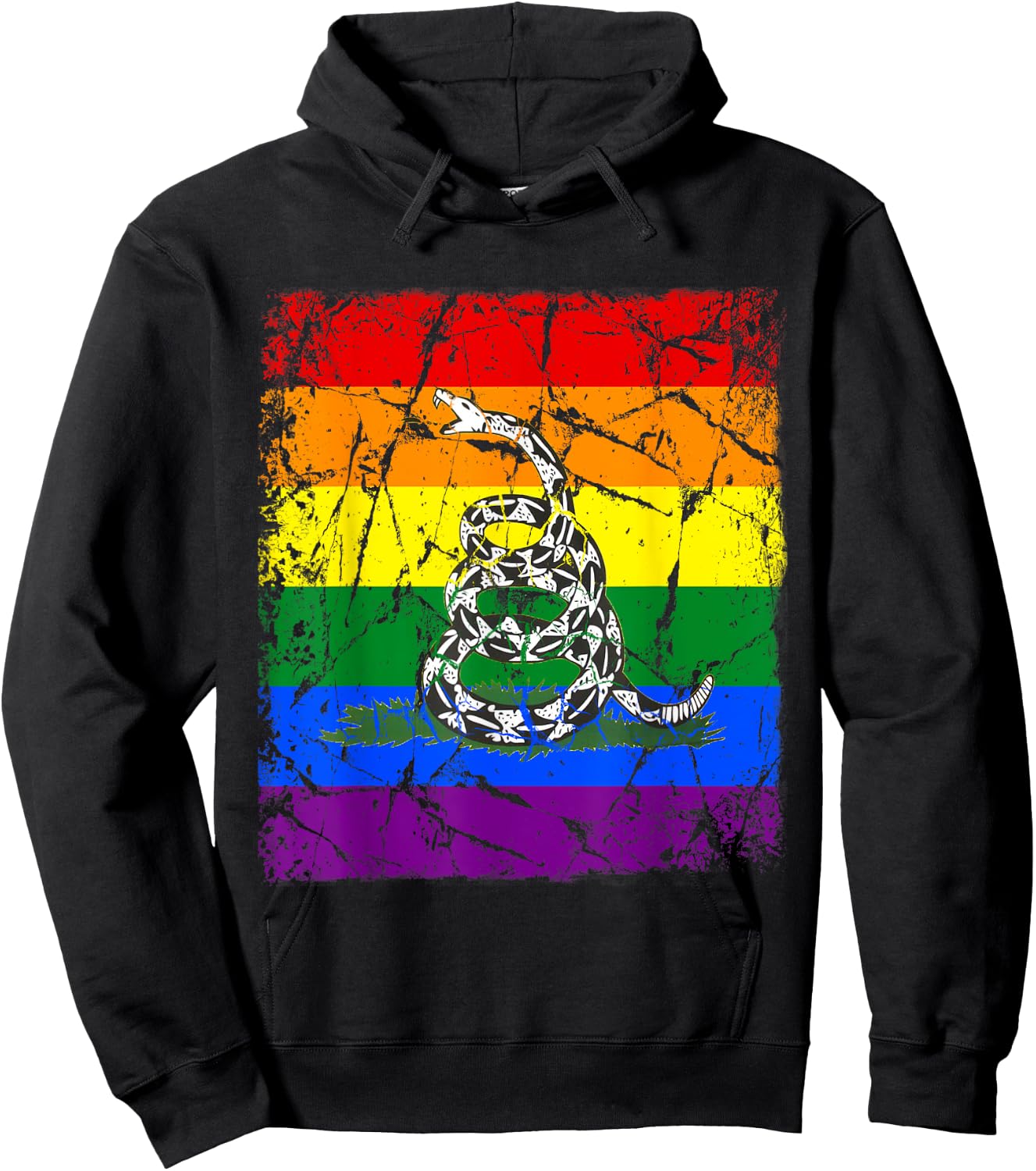 Gay Pride Gun Owner Don't Tread On Me Hoodie - Hoodie | Black