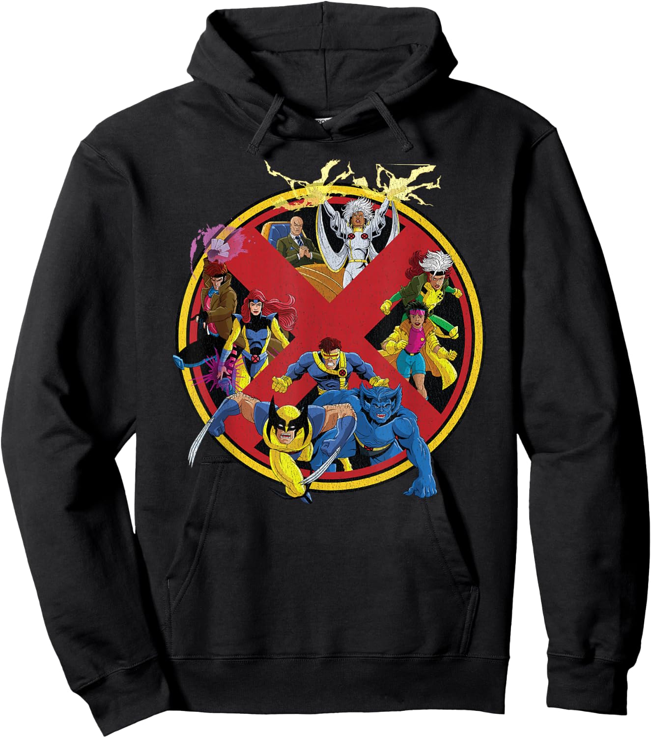 Marvel X-Men Animated Series Logo Retro 90s Hoodie - Hoodie | Black