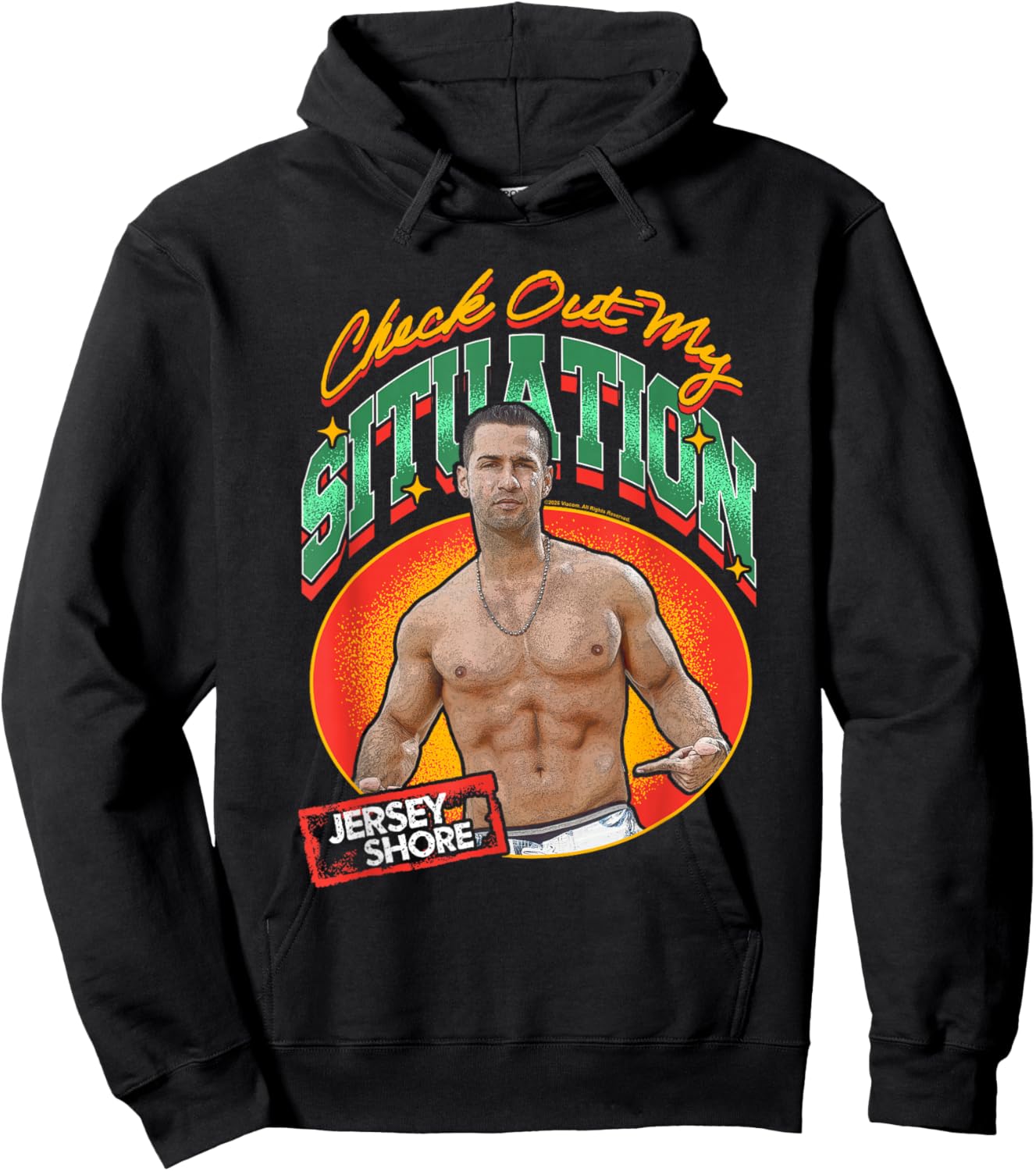 Jersey Shore Check Out My Situation Portrait Abs Reality TV Hoodie - Hoodie | Black
