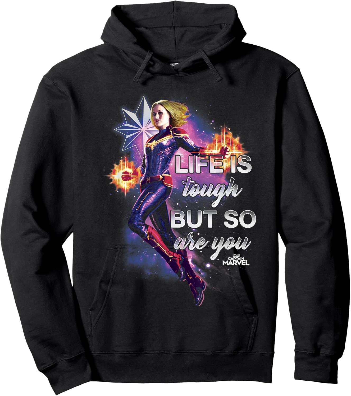 Captain Marvel Inspirational Quote Flight Graphic Hoodie - Hoodie | Black