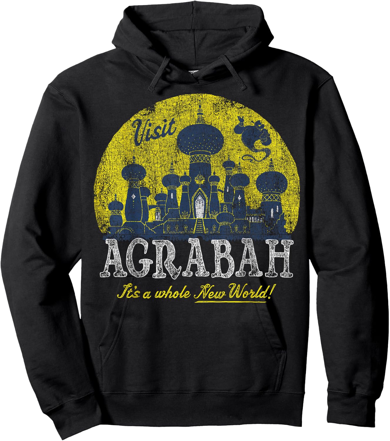 Disney Aladdin Genie Visit Agrabah Palace Vintage Hoodie - Hoodie | Black