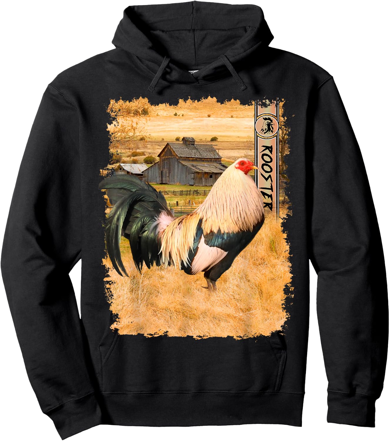 Vintage US Flag Cock Fight Hoodie - Hoodie | Black