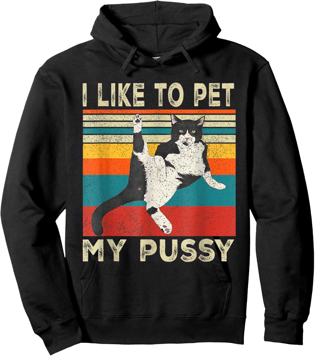 I Like To Pet My Pussy Naughty Funny Humor Saying Cat Men Women Hoodie - Hoodie | Black