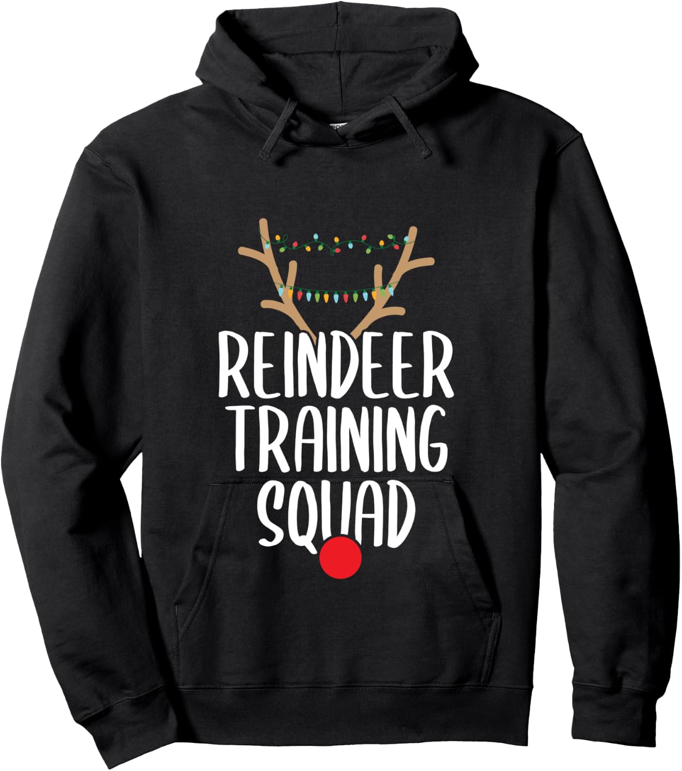 Reindeer Training Squad Christmas Running Family Santa Gift Hoodie - Hoodie | Black