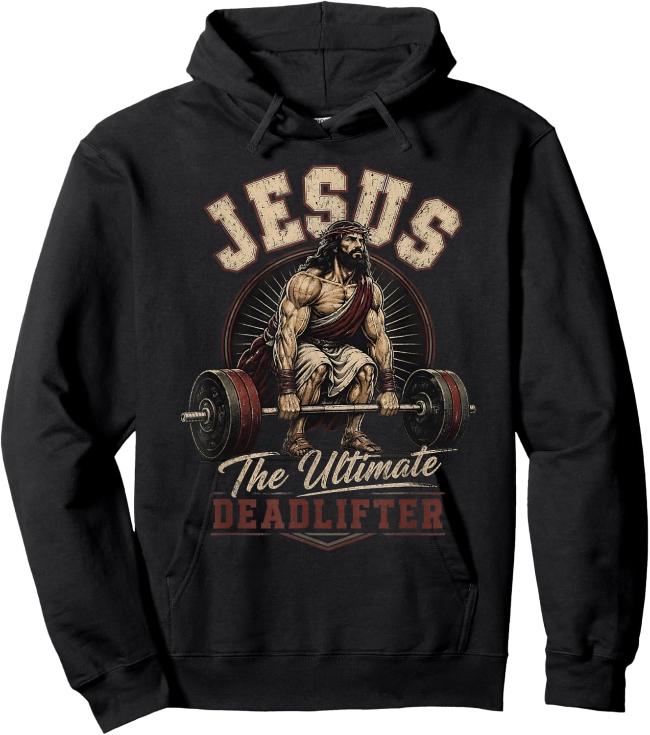 Jesus Gym Powerlifting Faith Fitness Ultimate Deadlifter Hoodie - Hoodie | Black