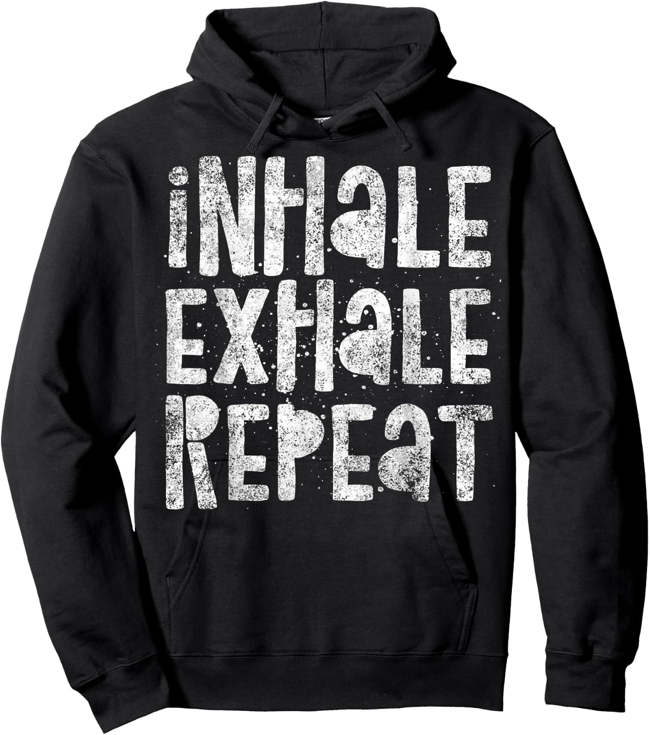 Inhale, Exhale, Repeat, Breath Exercise Calming Yoga Quote Hoodie - Hoodie | Black