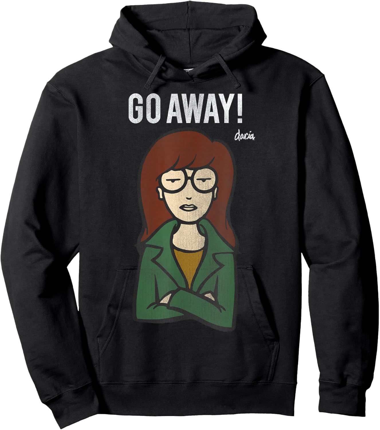 Daria Go Away Arms Crossed Attitude Hoodie - Hoodie | Black