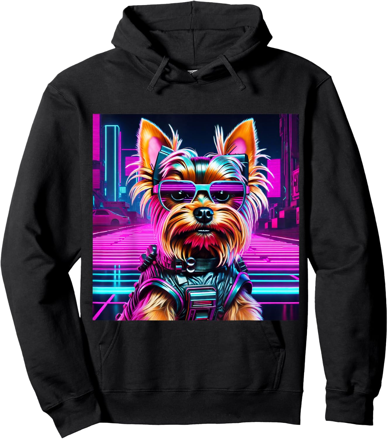 Neo Pup | Futuristic Dog Design for Pet Lovers Men Women Kids Hoodie - Hoodie | Black