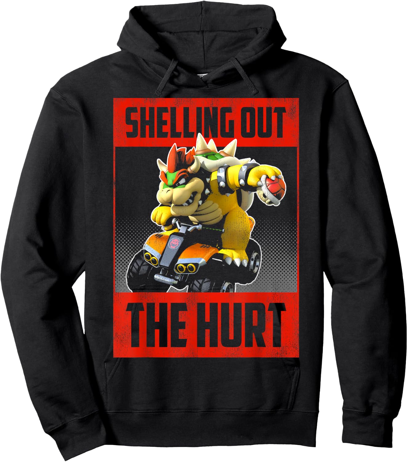 Mario Kart Bowser Shelling Out The Hurt Graphic Hoodie - Hoodie | Black