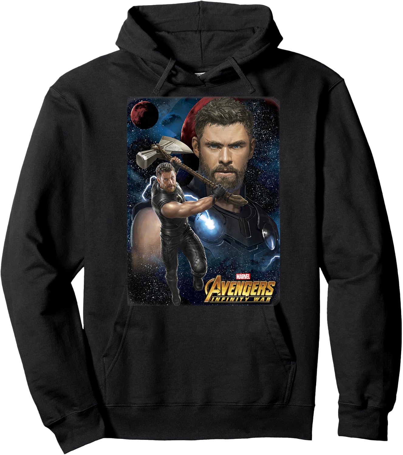 Marvel Infinity War Thor Galaxy Protector Graphic Hoodie - Hoodie | Black