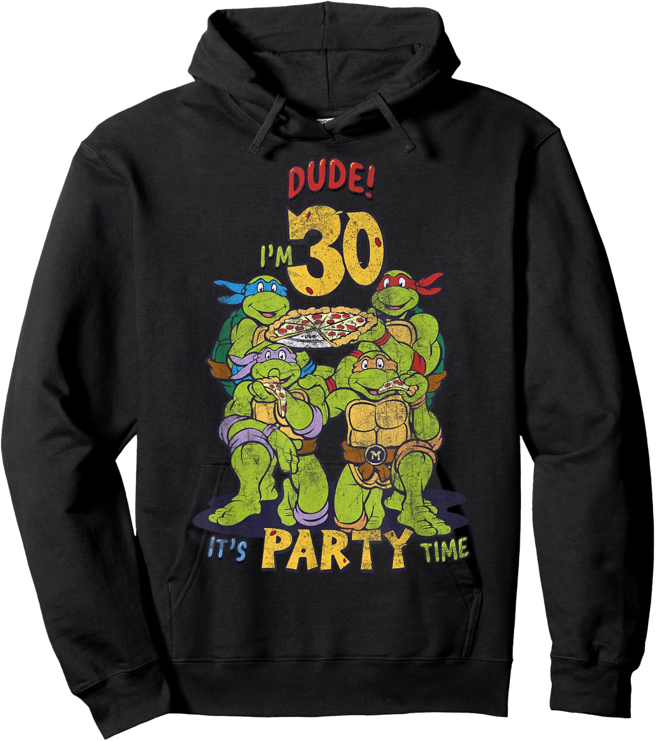 Teenage Mutant Ninja Turtles 30th Birthday Pizza Party Hoodie - Hoodie | Black
