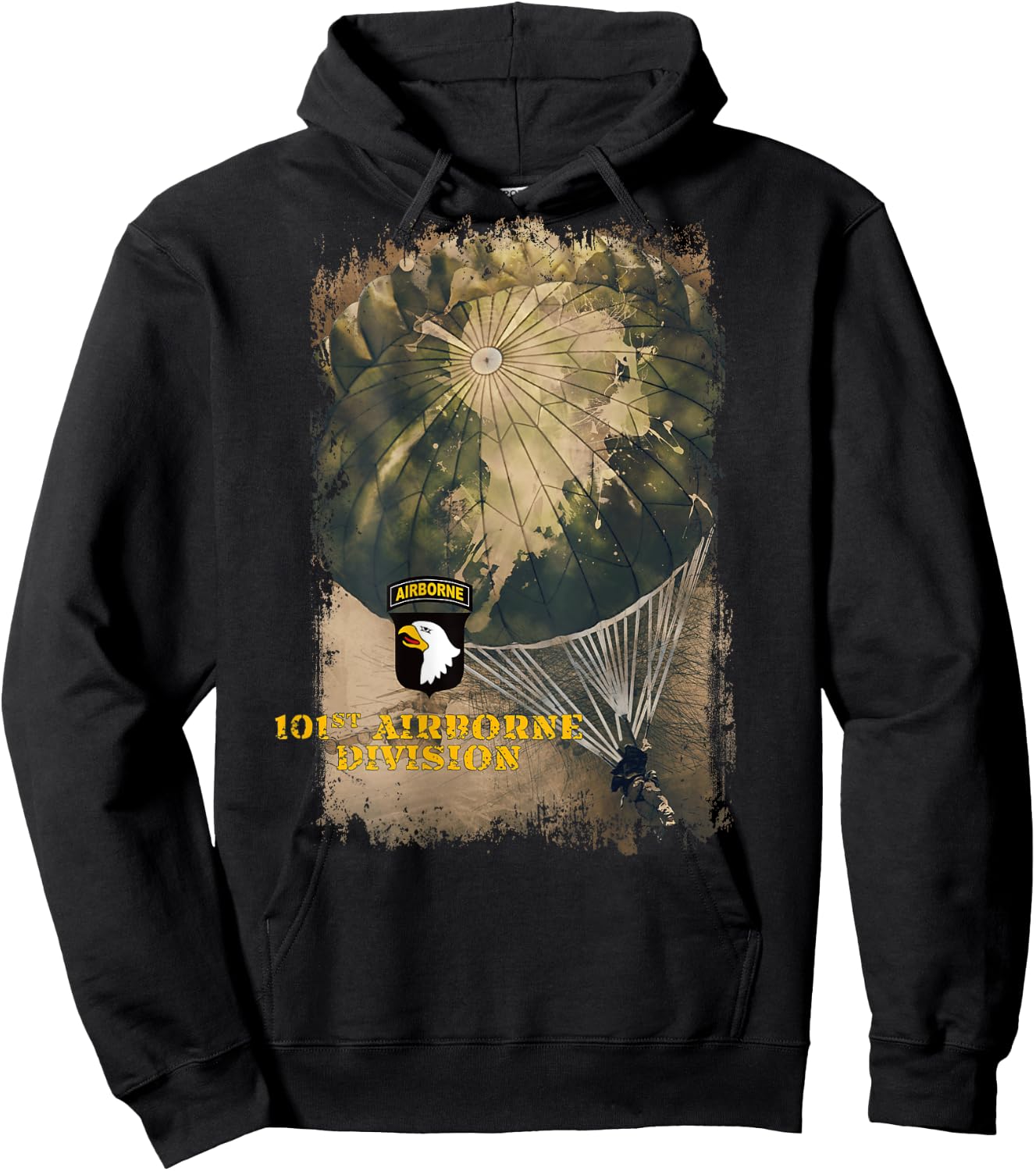 US Army 101st Airborne Division Grunge Style Hoodie - Hoodie | Black