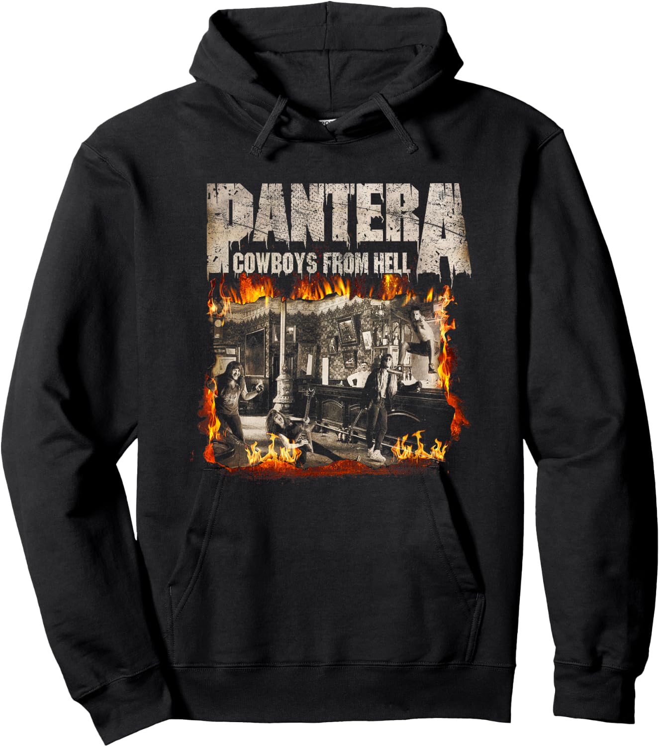 Pantera Official Cowboys From Hell Cover Fire Hoodie - Hoodie | Black