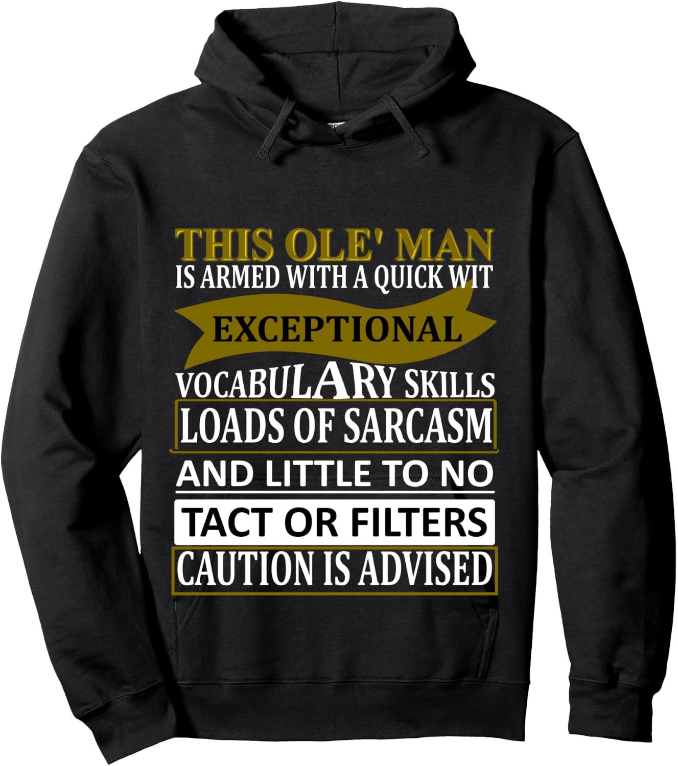 This Old Man Witty Funny Sarcasm Saying Hoodie - Hoodie | Black