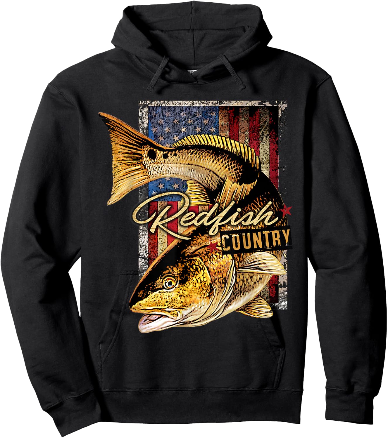 Redfish Country Saltwater Fishing T Shirt Hoodie - Hoodie | Black