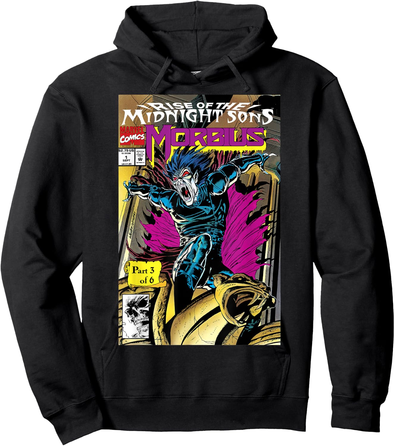 Marvel Rise Of The Midnight Sons Morbius Comic Cover Hoodie - Hoodie | Black