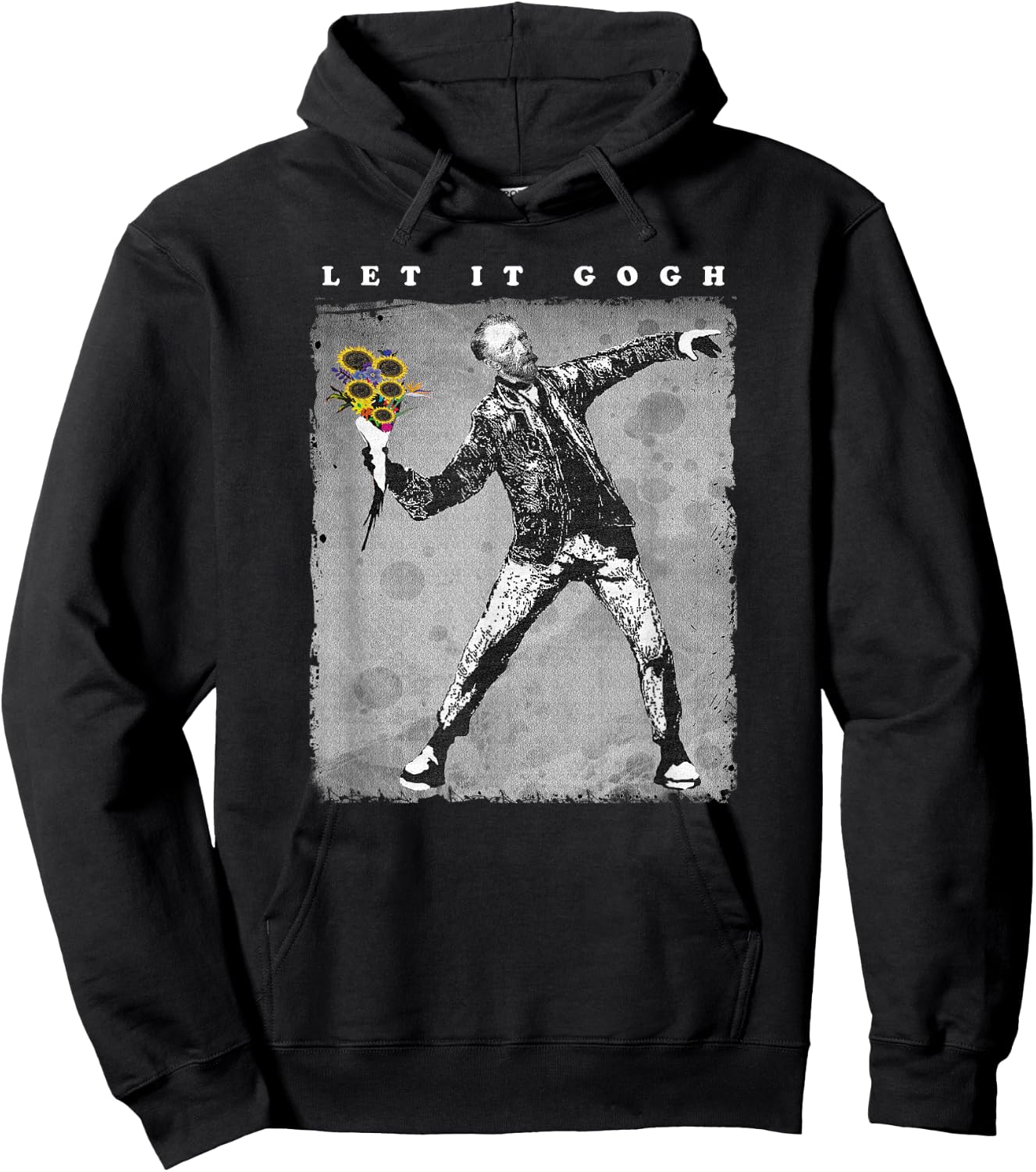 Let it Gogh T Shirt - Van Gogh Distressed Gift Hoodie - Hoodie | Black